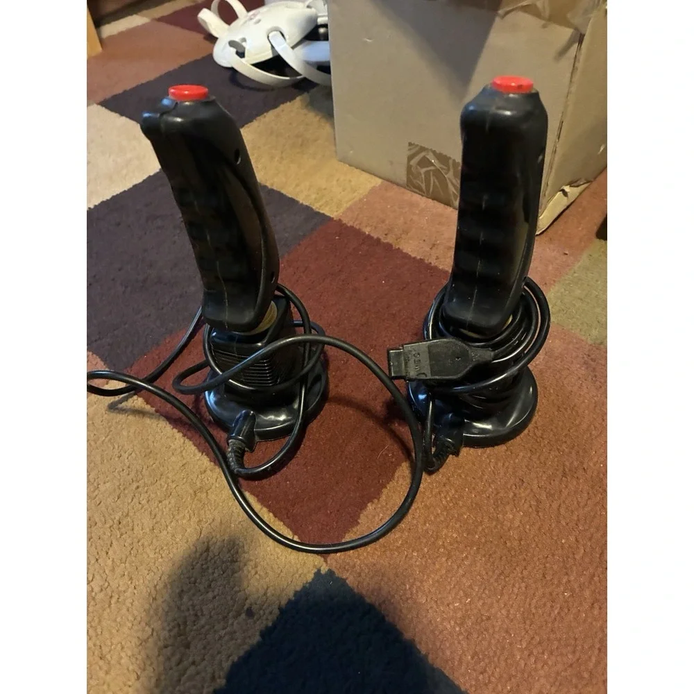 Lot of 2 Atari 2600 Joystick Game Controllers Flight Controllers